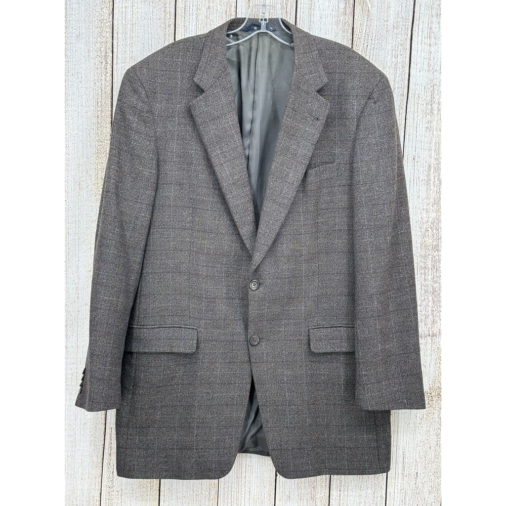 Burberry London Blazer Mens 42L Gray Glen Plaid‎ Wool Sport Coat Classic Italy